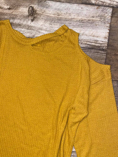 Top - Fall Cold Shoulder Waffle Knit (XL)