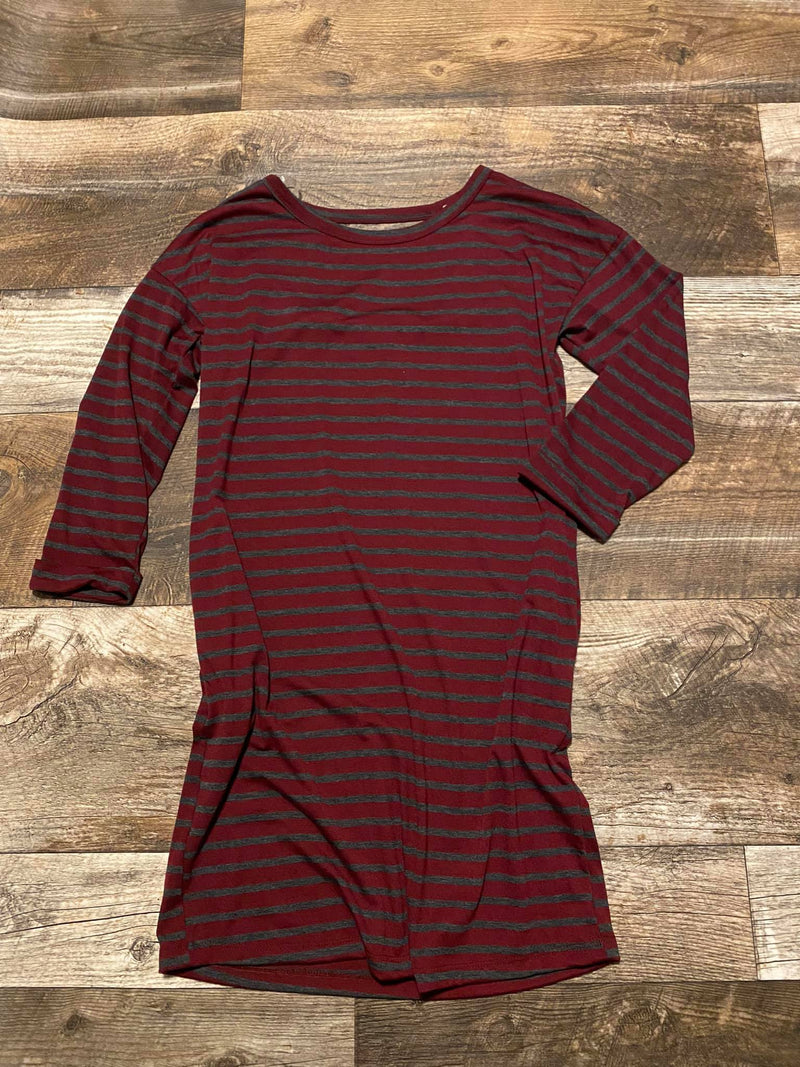 Dress - Burgundy Stripe (S)