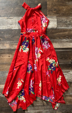 Dress - Dance the Night Away Red Floral (S)