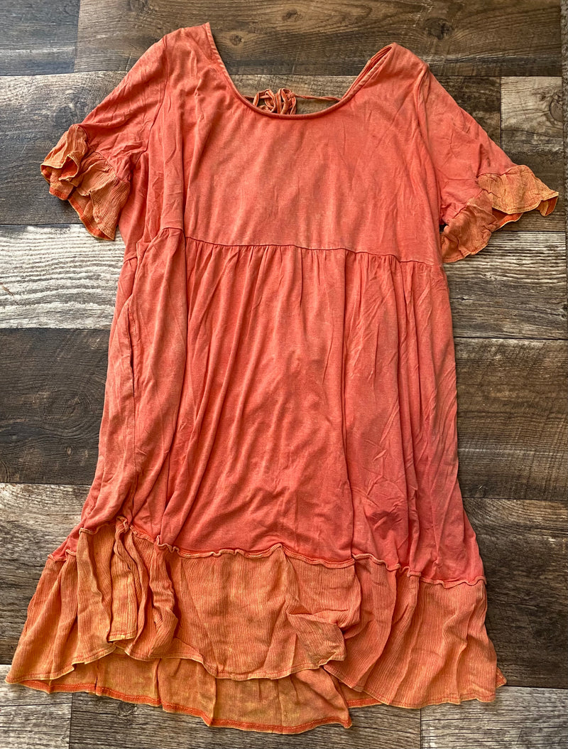 Dress - Plus - Orange Dress (3X)