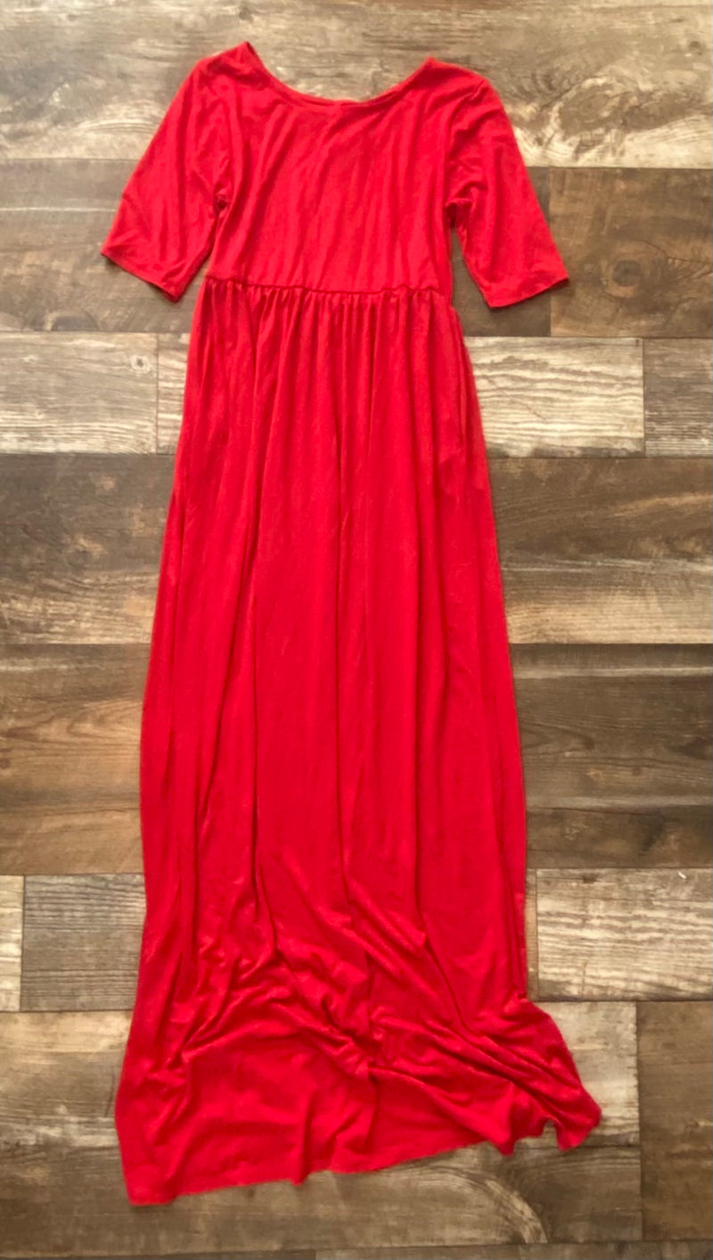 Dress - Maxi (with pockets) Red or Gray (S,M)