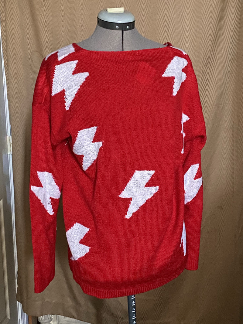 Top - Red Lightning Sweater