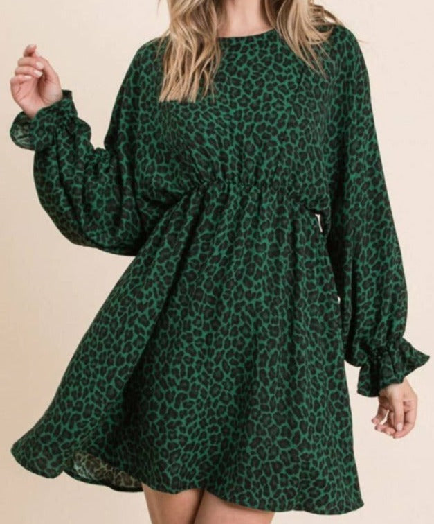 Dress - Plus - Green Girly (1X)