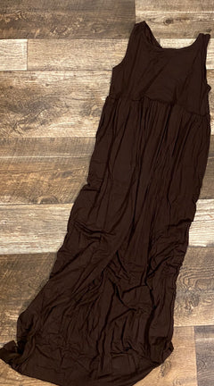 Dress - Sleeveless Maxi (Navy or Brown) (M,L)