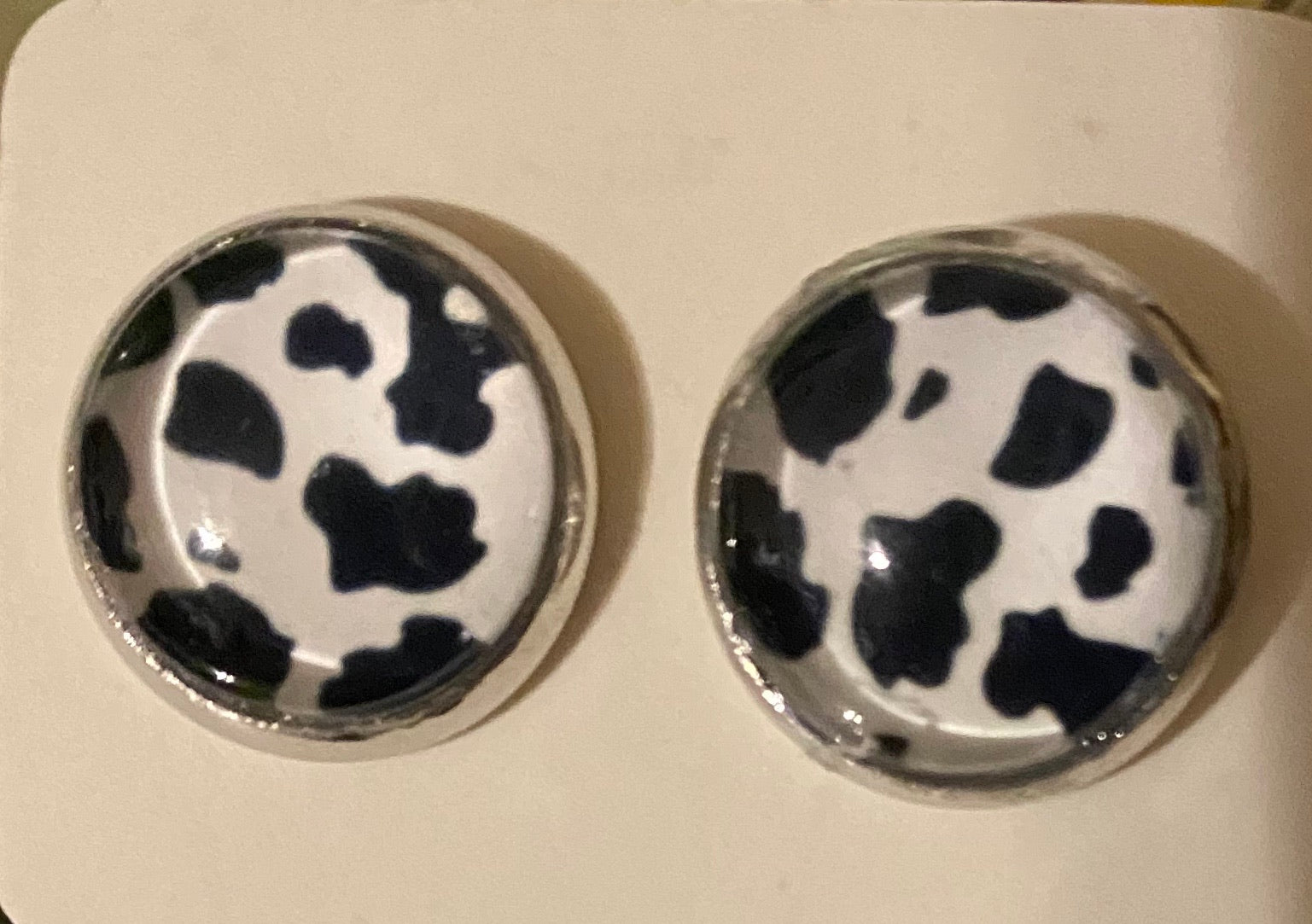 Earrings - Cow (White or Yellow)