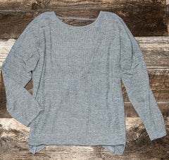 Top - Gray Open Back