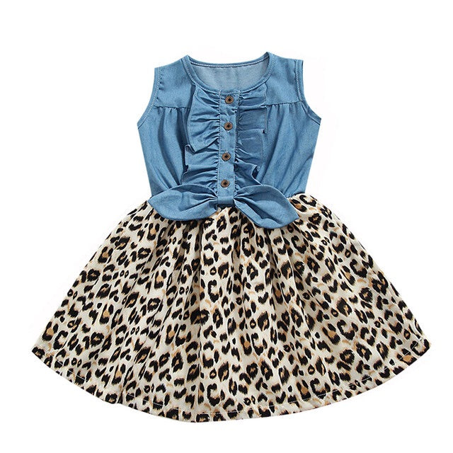 Dress - Kids - Denim & Leopard (4)