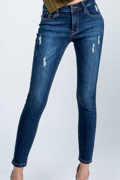 Mid Rise Ankle Skinny- Distressed (1,3,5)