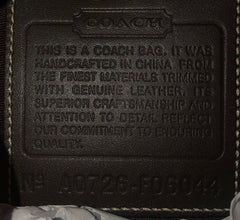 Handbag - Coach Signature Jaquard with Leather Trim Tan