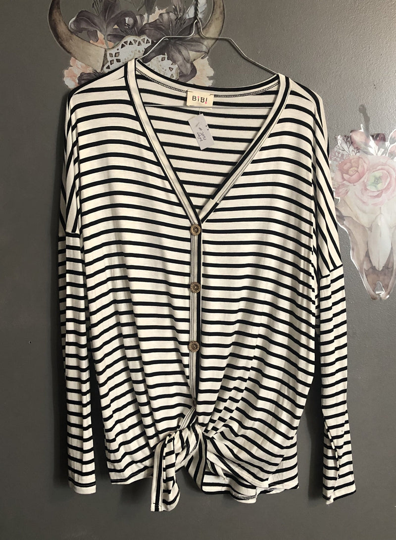 Top - Stripe Button Up Beauty