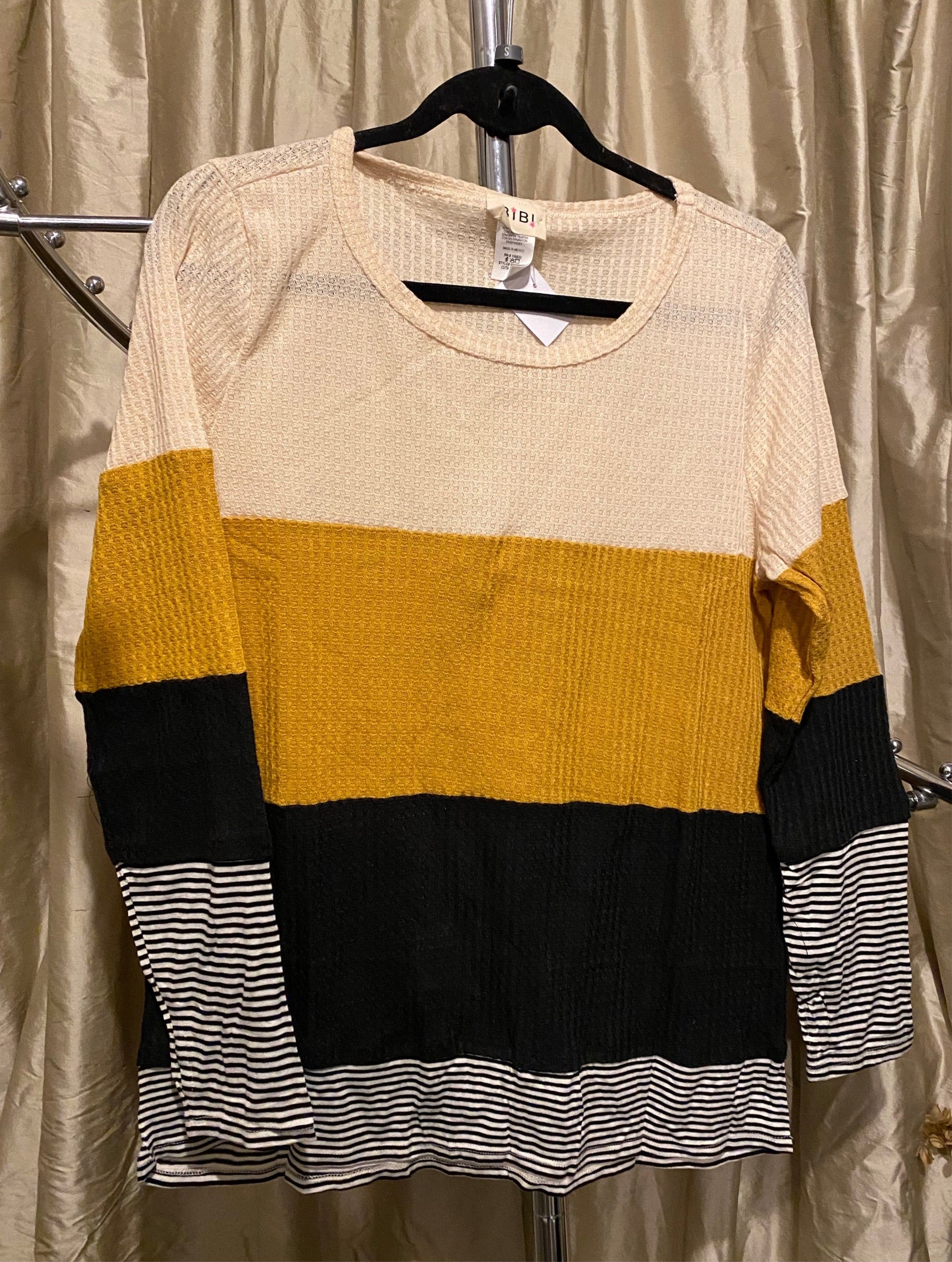 Top - Waffle Knit Color Block