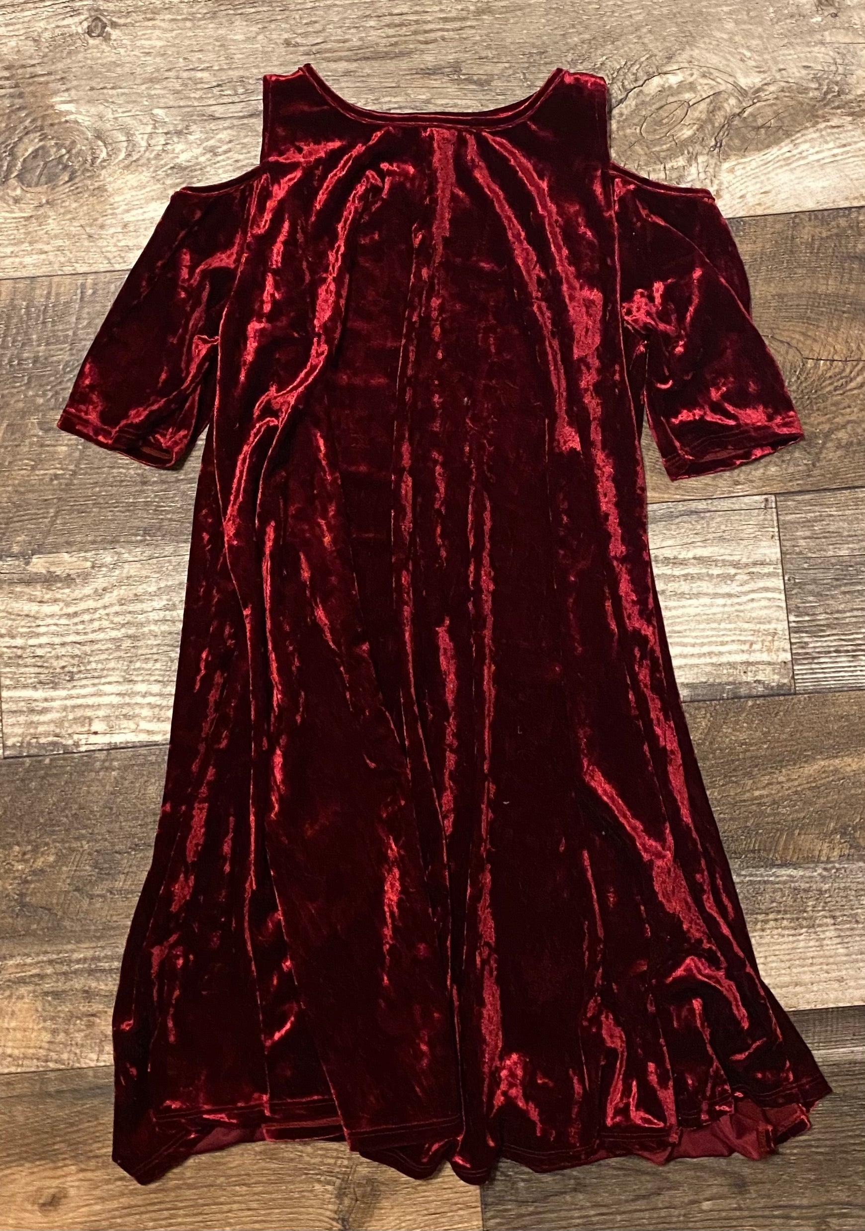 Dress - Burgundy Velvet Cold Shoulder (S)